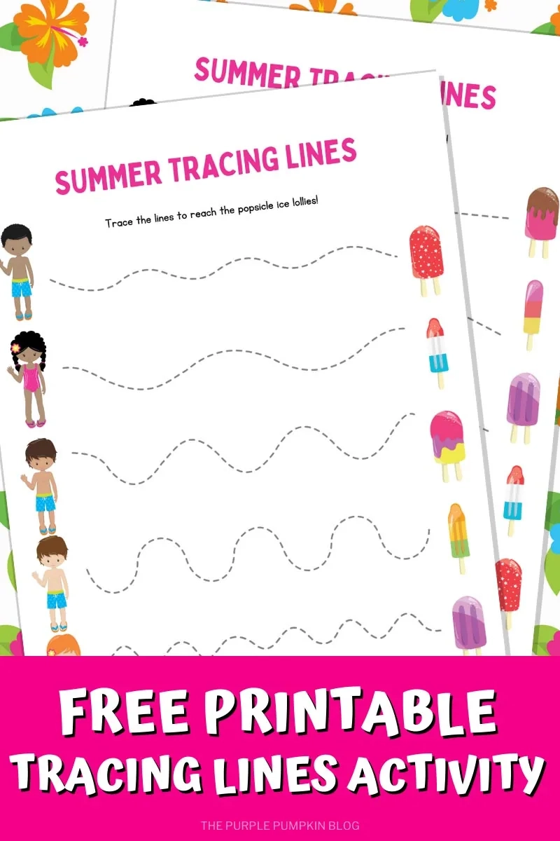 Printable Summer Tracing Worksheets