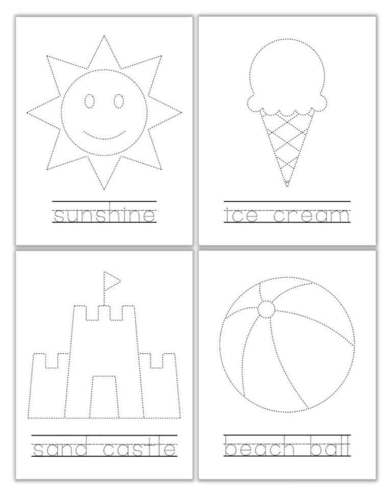 Free Printable Summer Tracing Worksheets For Preschool The Craft at Home Family