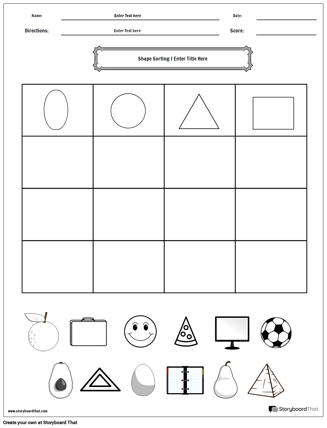 Sorting Shapes Worksheets Preschool