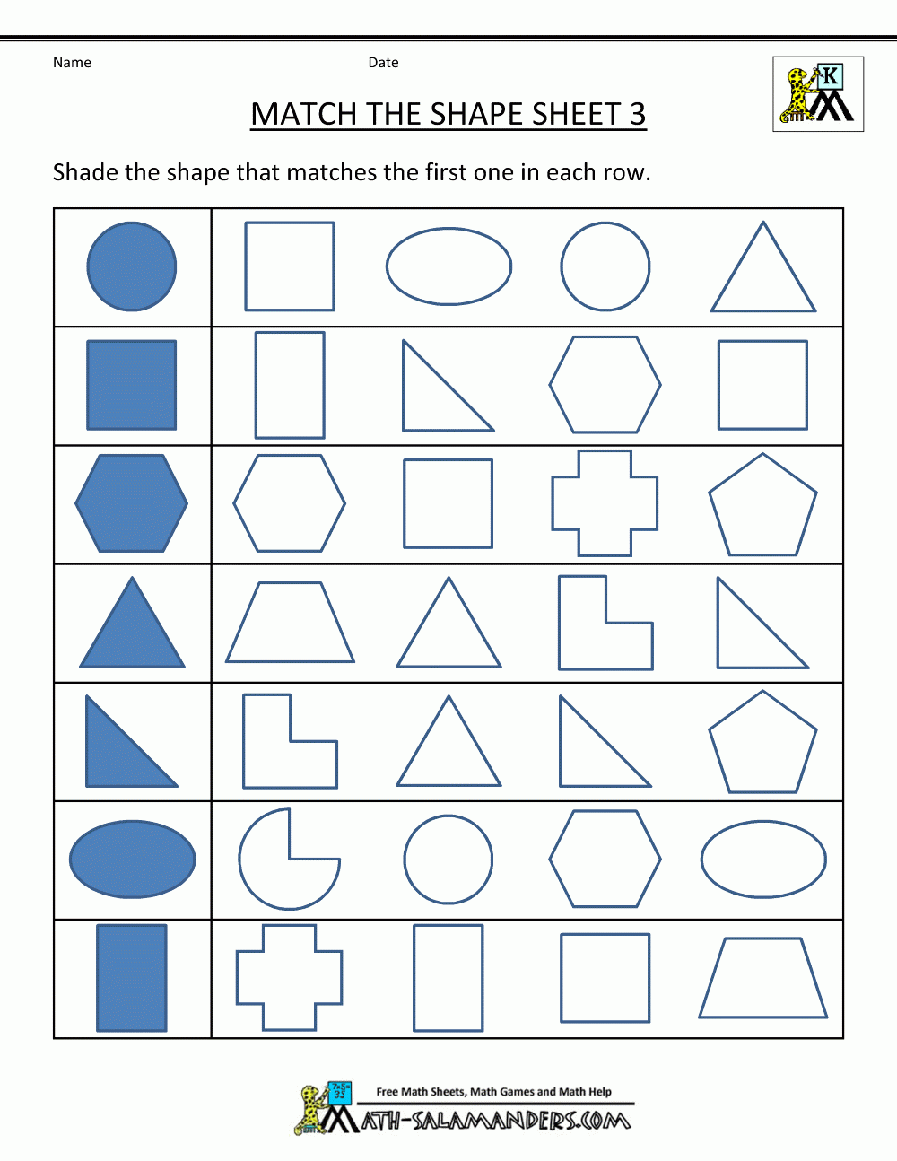 Free Printable Preschool Worksheets Shapes