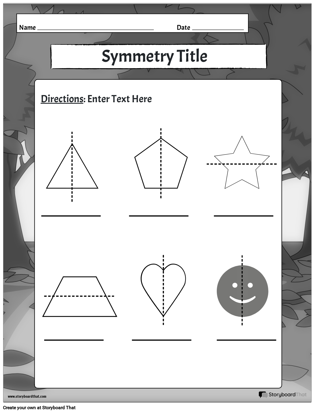 Printable Kindergarten Symmetry Worksheets