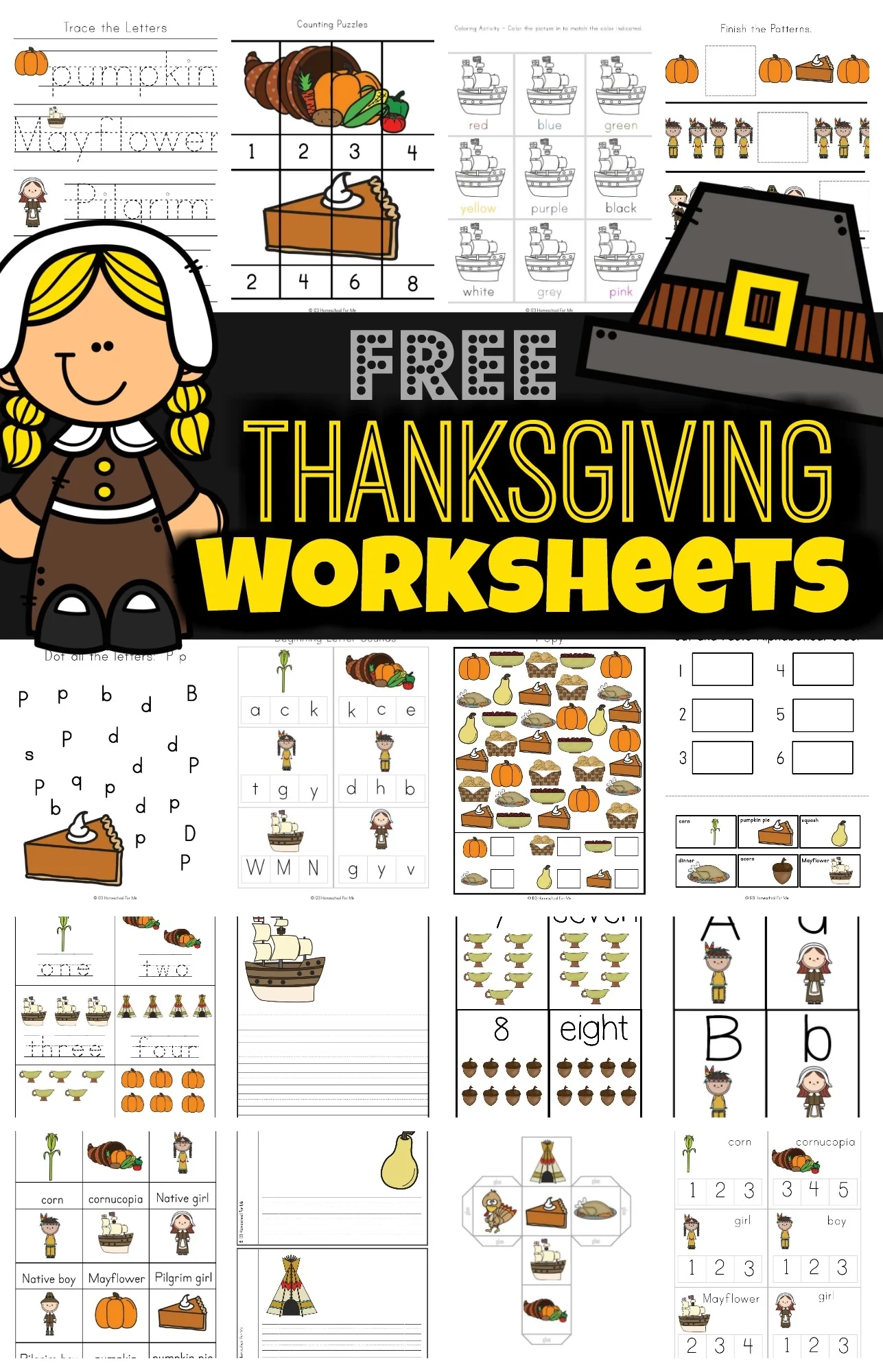 Printable Thanksgiving Worksheets For First Grade