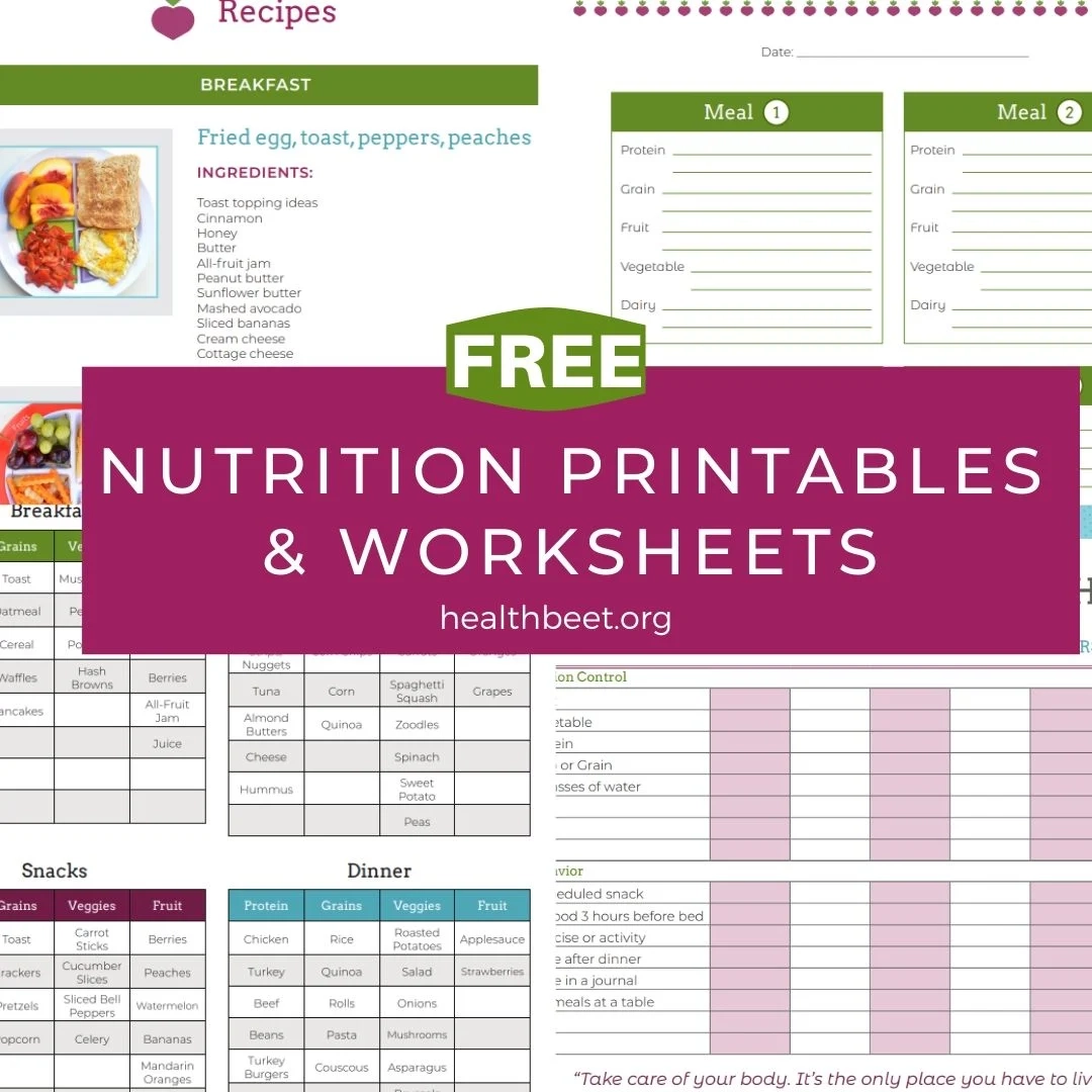 Free Printable Nutrition Worksheets For Adolescents