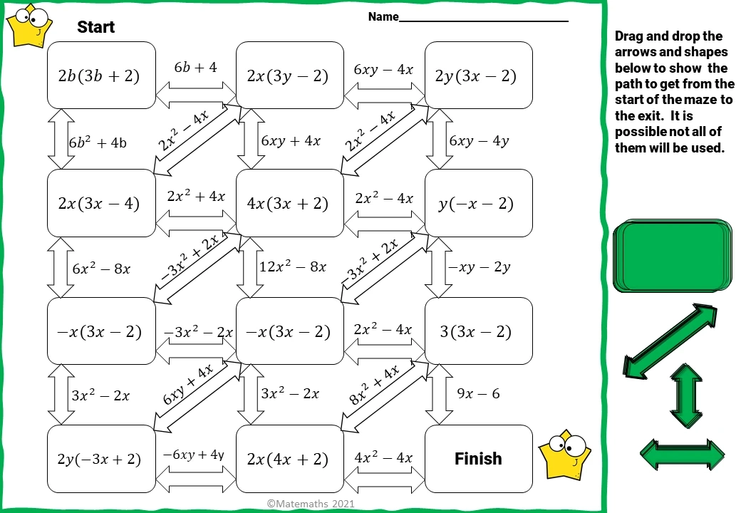FREEBIE Multiplying Monomials And Binomials Digital Maze