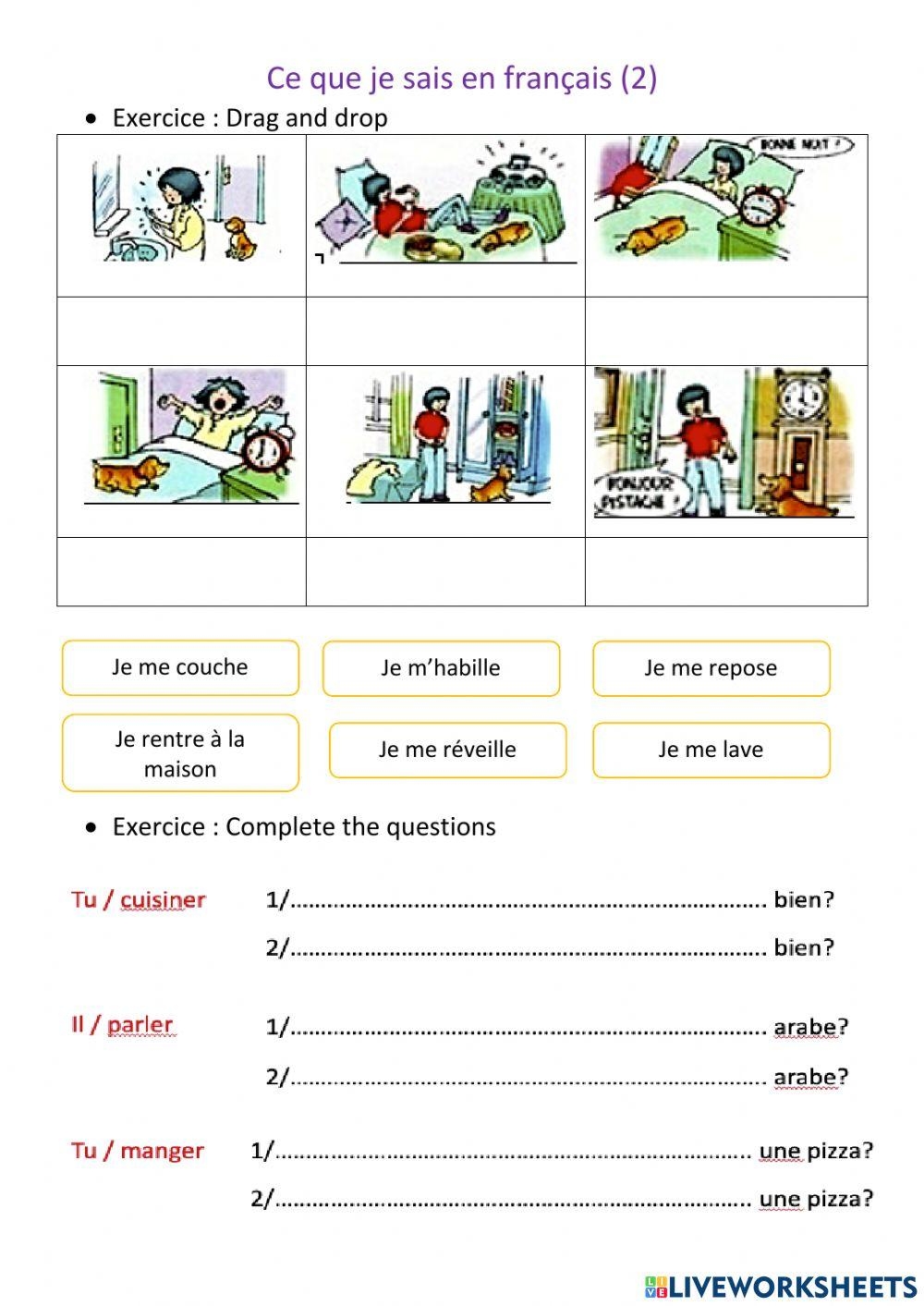 French 2 Free Interactive Worksheets 939734