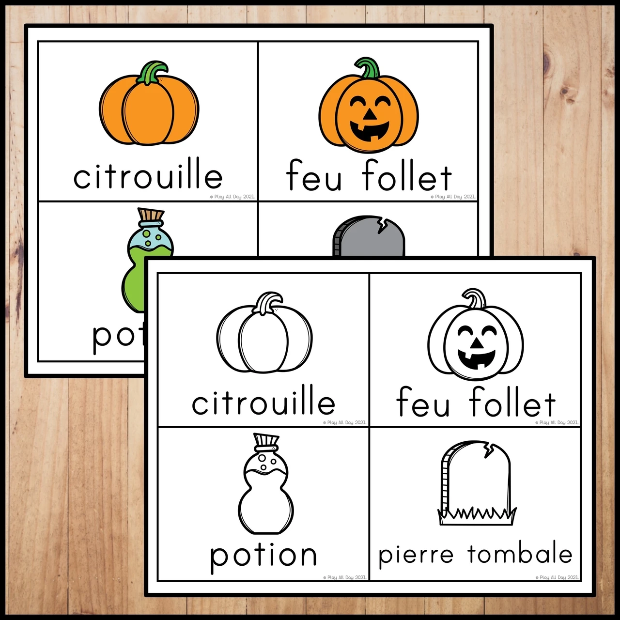 FRENCH Halloween Themed Vocabulary Cards Cartes De Vocabulaire L Halloween Amped Up Learning