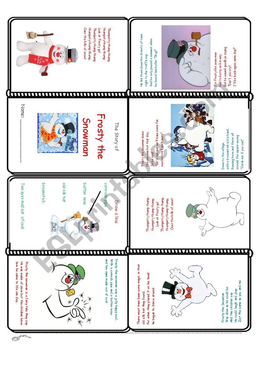 Frosty The Snowman Printable Worksheets