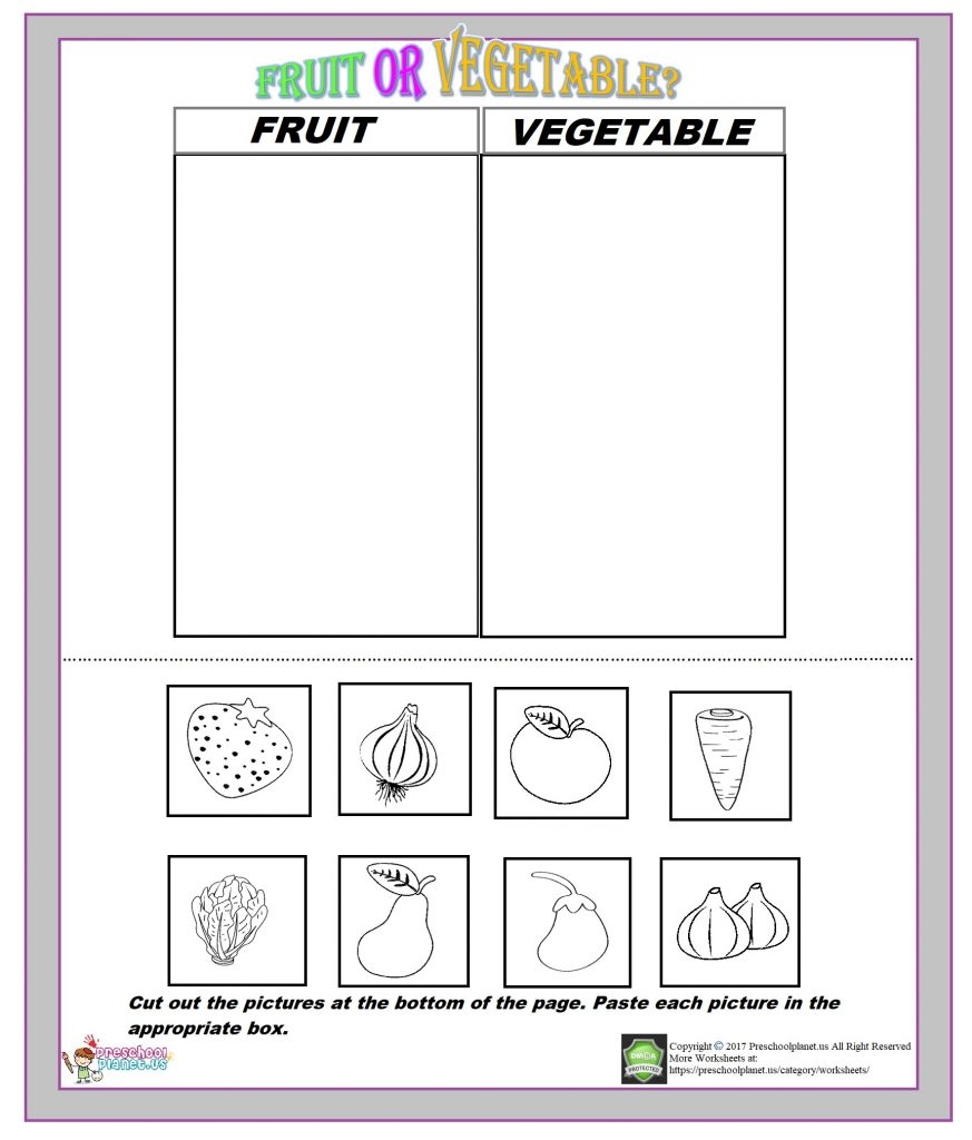 Fruits Worksheets For Preschool