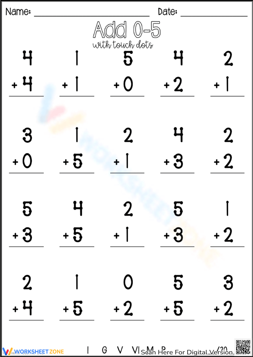 Touch Math Worksheets Free Printables