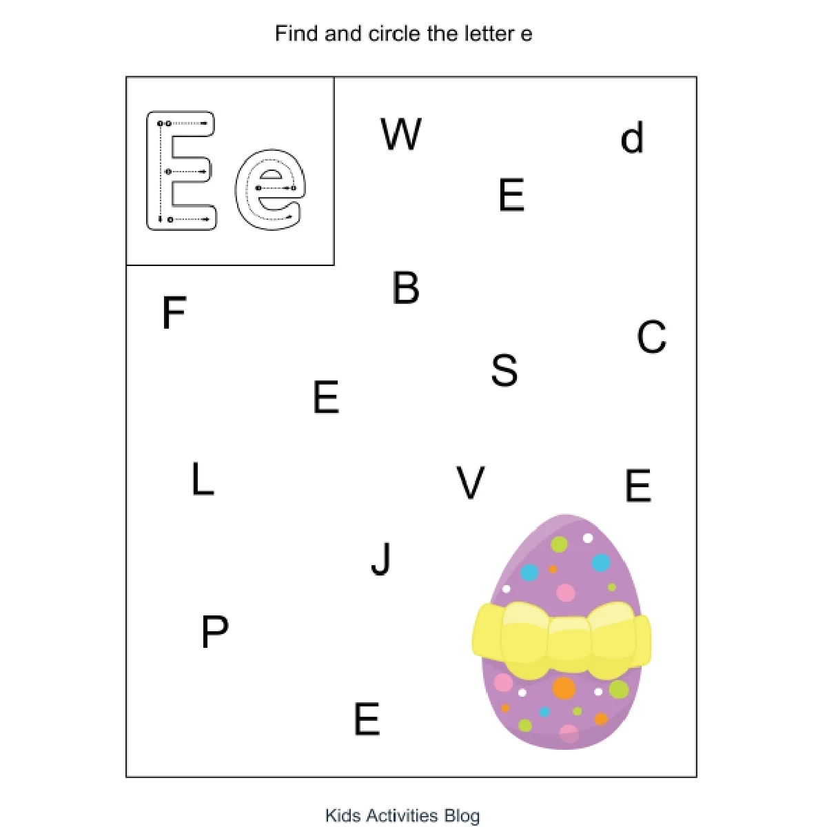 Easter Egg Preschool Worksheets