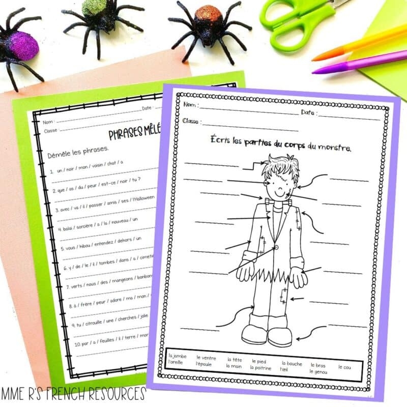 French Worksheets About Citrouille For Preschoolers