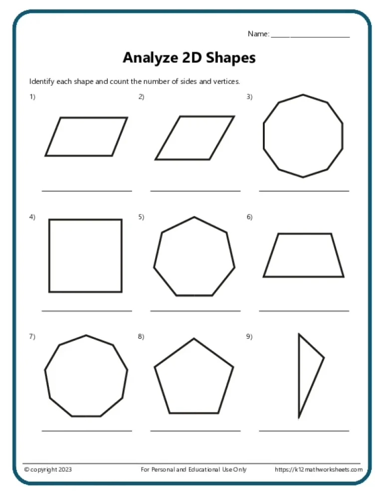 Geometry Worksheets