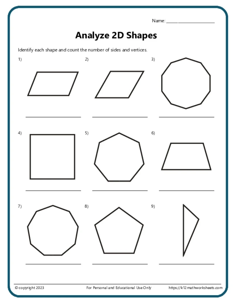 Geometry Worksheets