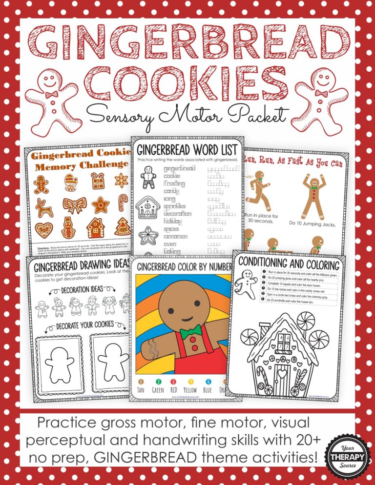 Gingerbread Worksheets Your Therapy Source