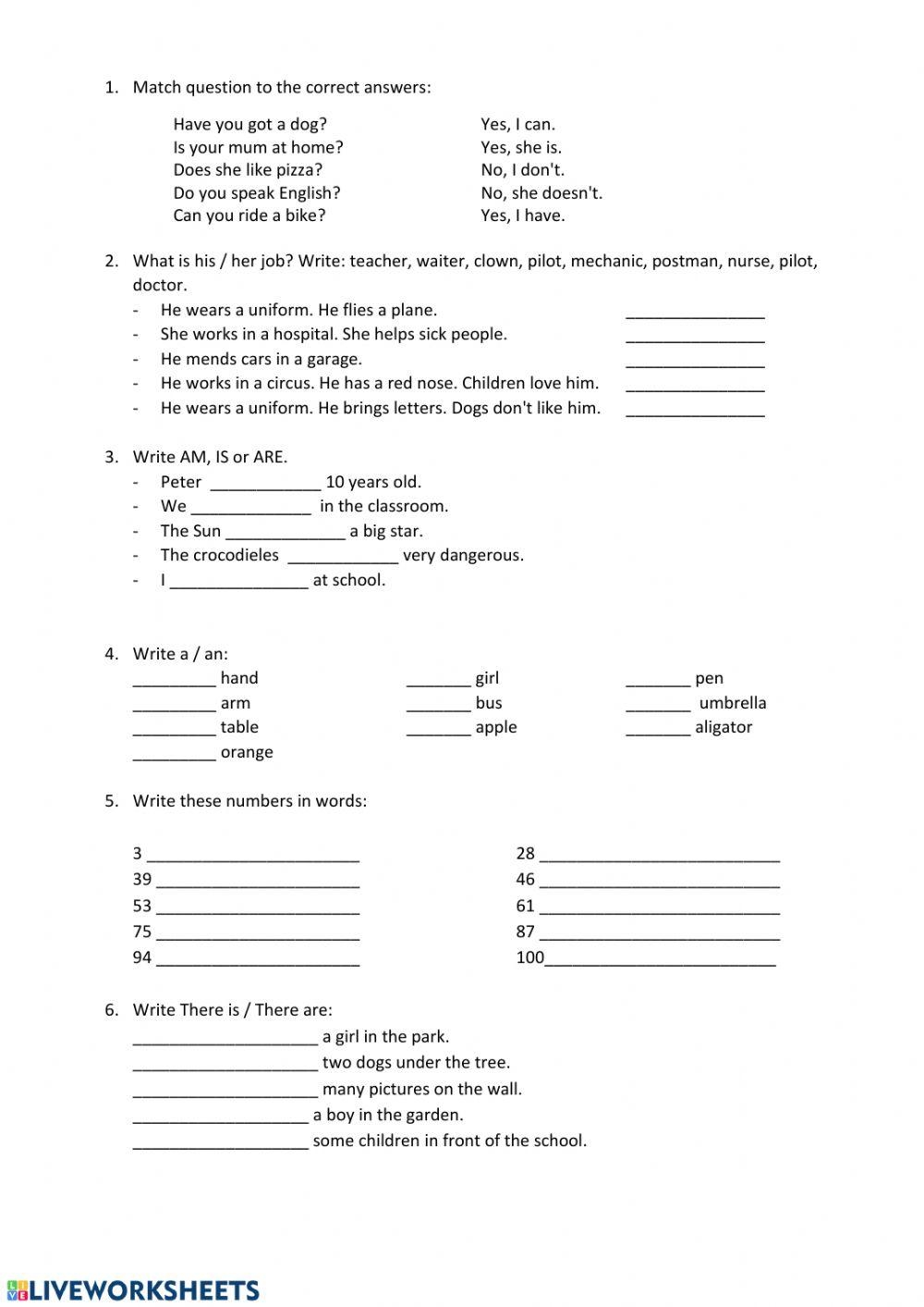 Grade 4 Printable Worksheets English