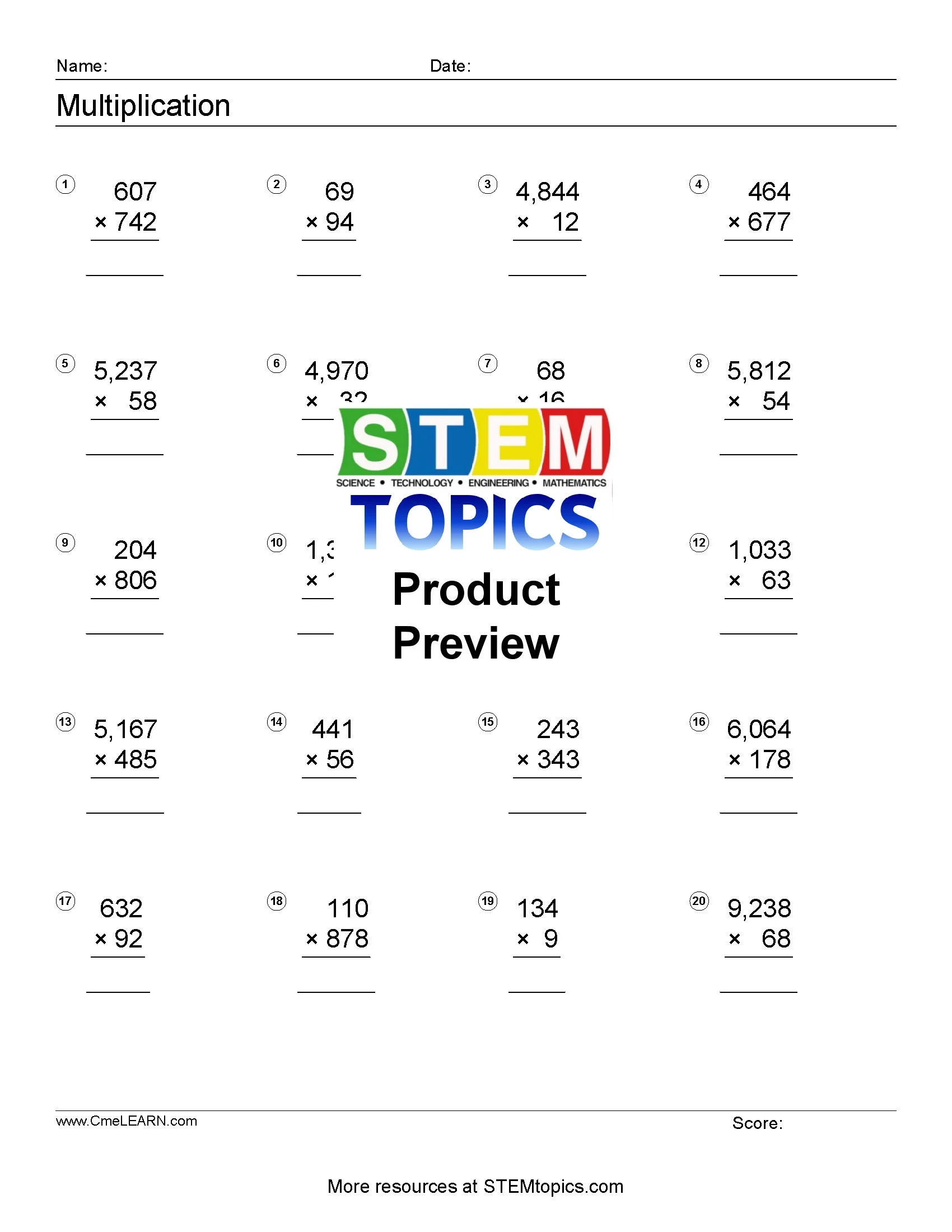 Grade 6 Math Worksheets 596 Pages Full Year Etsy