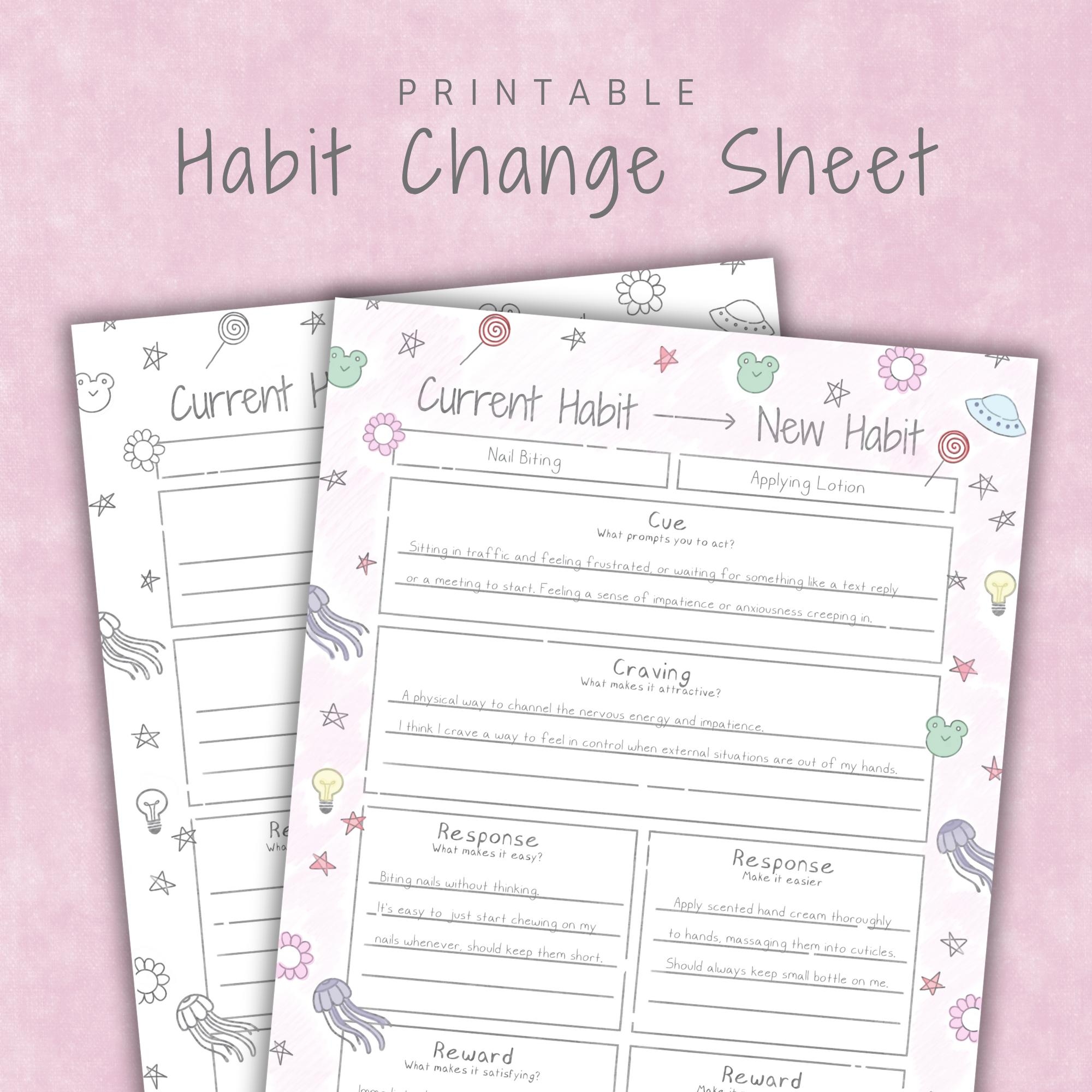 Printable Habit Reversal Training Worksheet