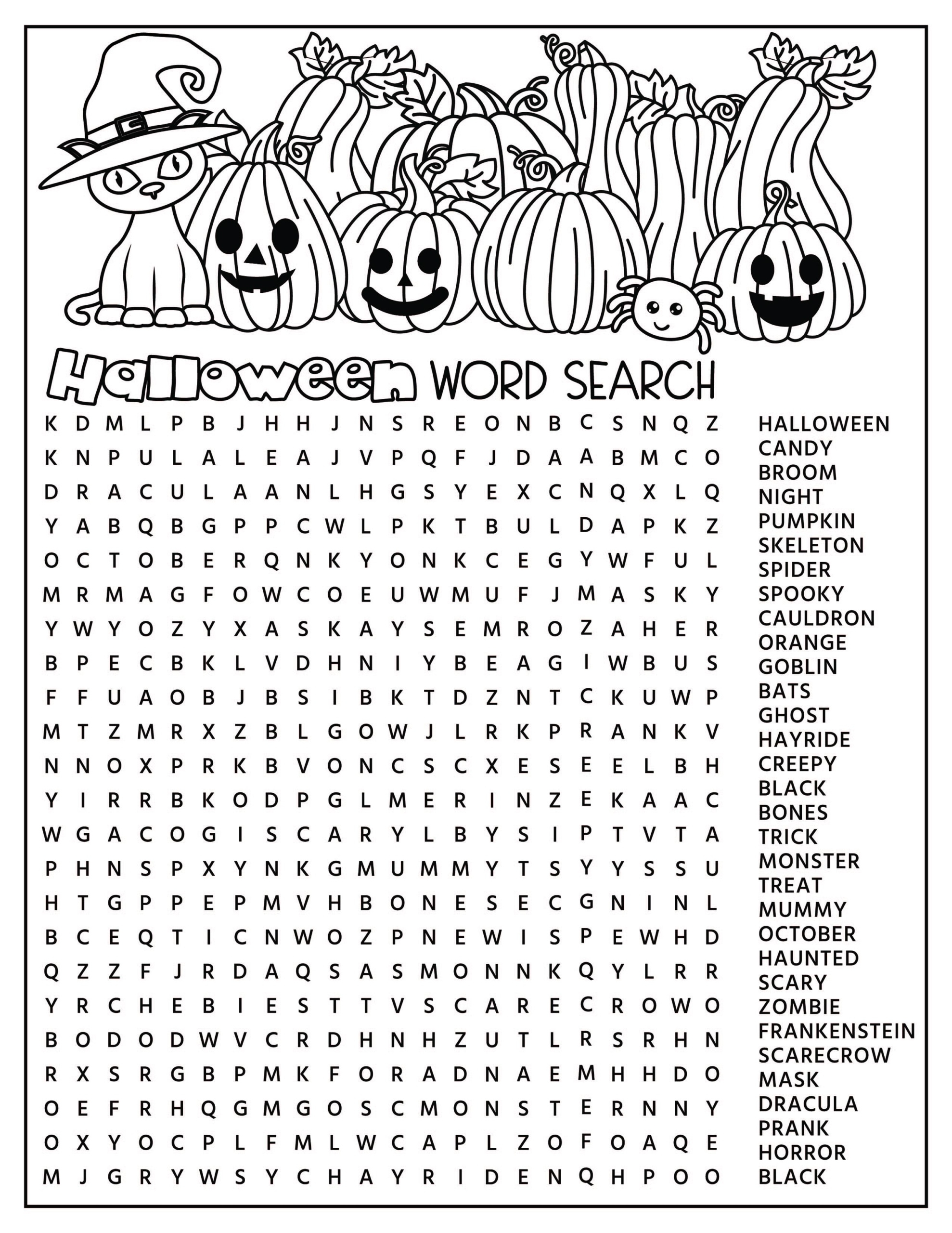 Free Printable Halloween Worksheets