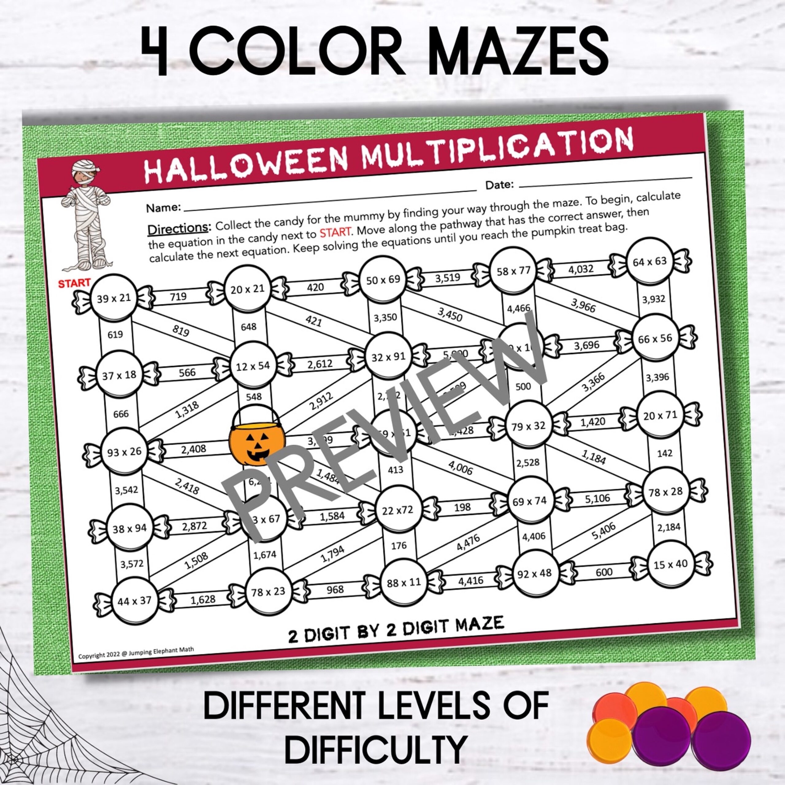 2 Digit Multiplication Worksheets Maze