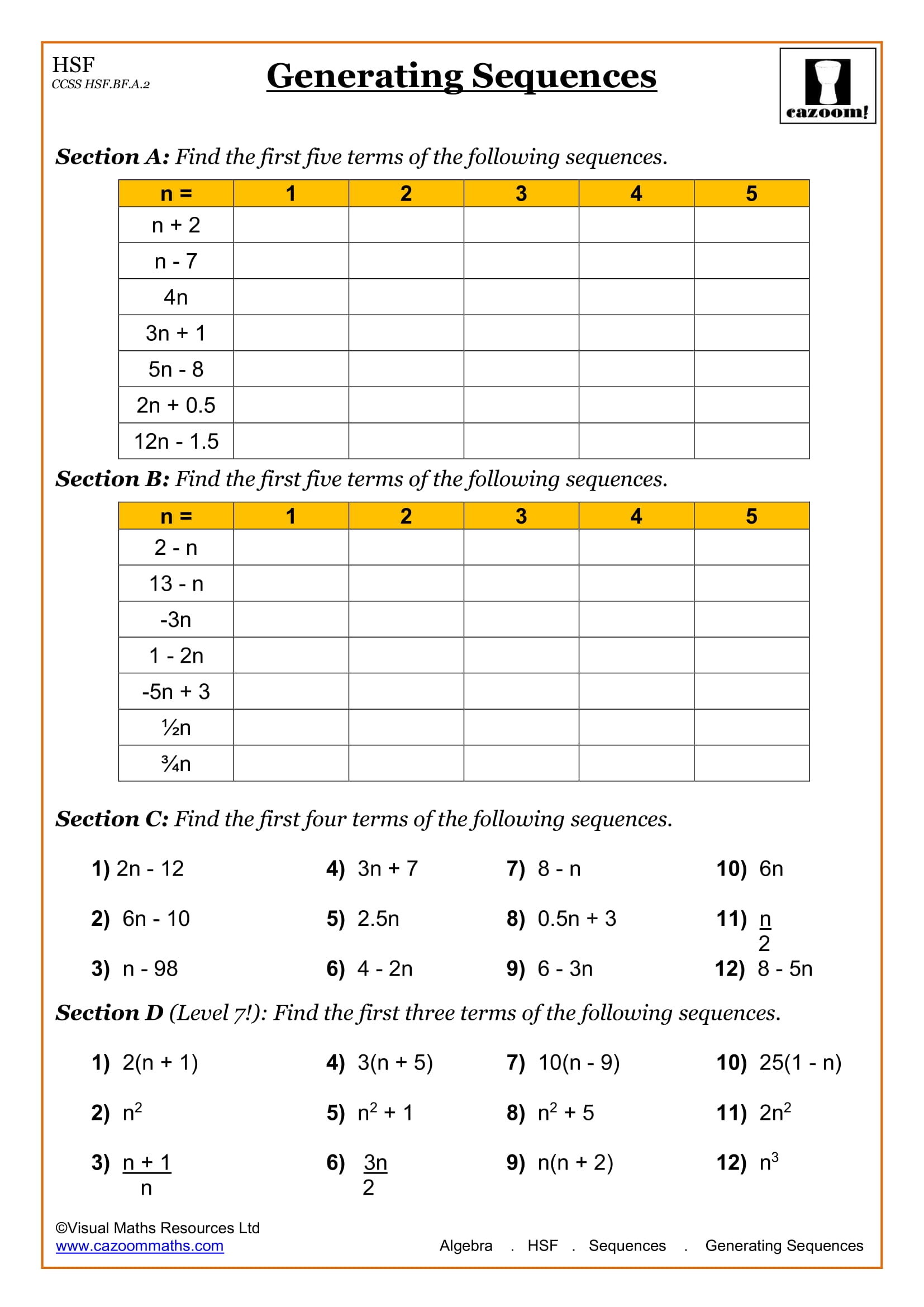 Free High School Worksheets Printables