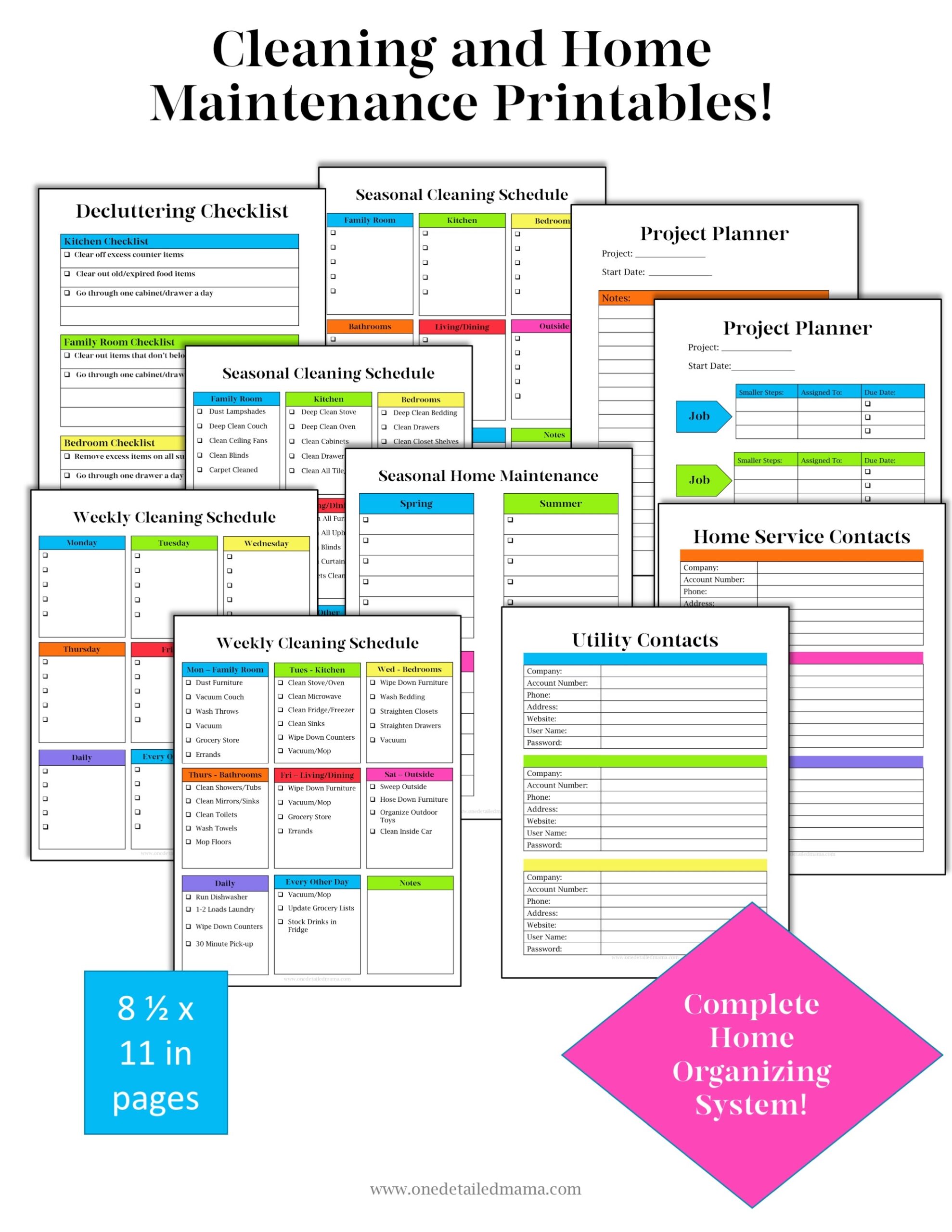 Free Printable Home Management Worksheets