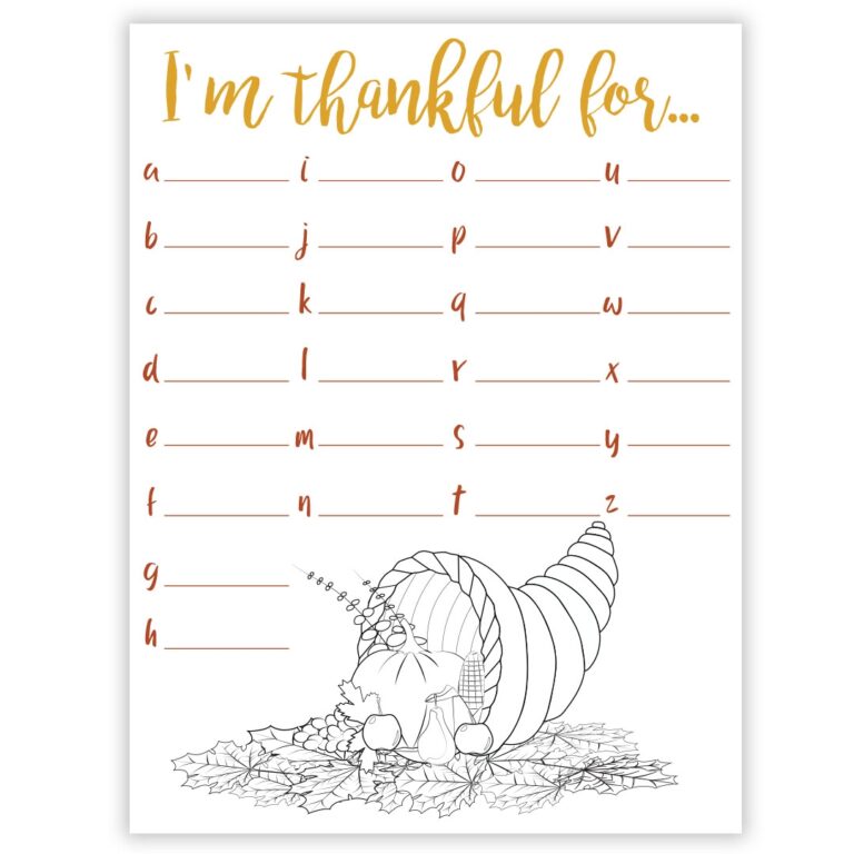 I m Thankful For Gratitude Worksheet Digital Download