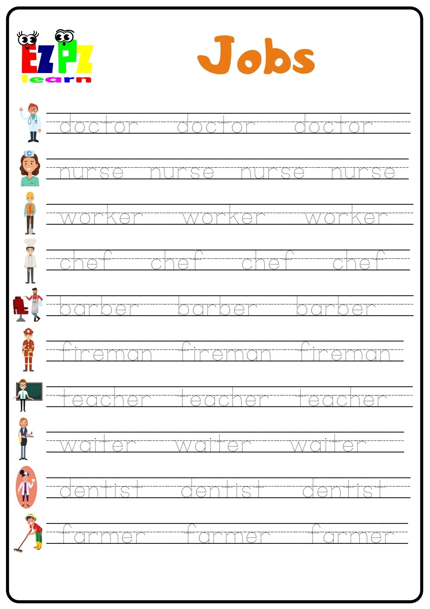 Career Alphabet Worksheet