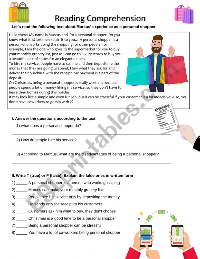 Jobs Reading Comprehension ESL Worksheet By MrJoseA