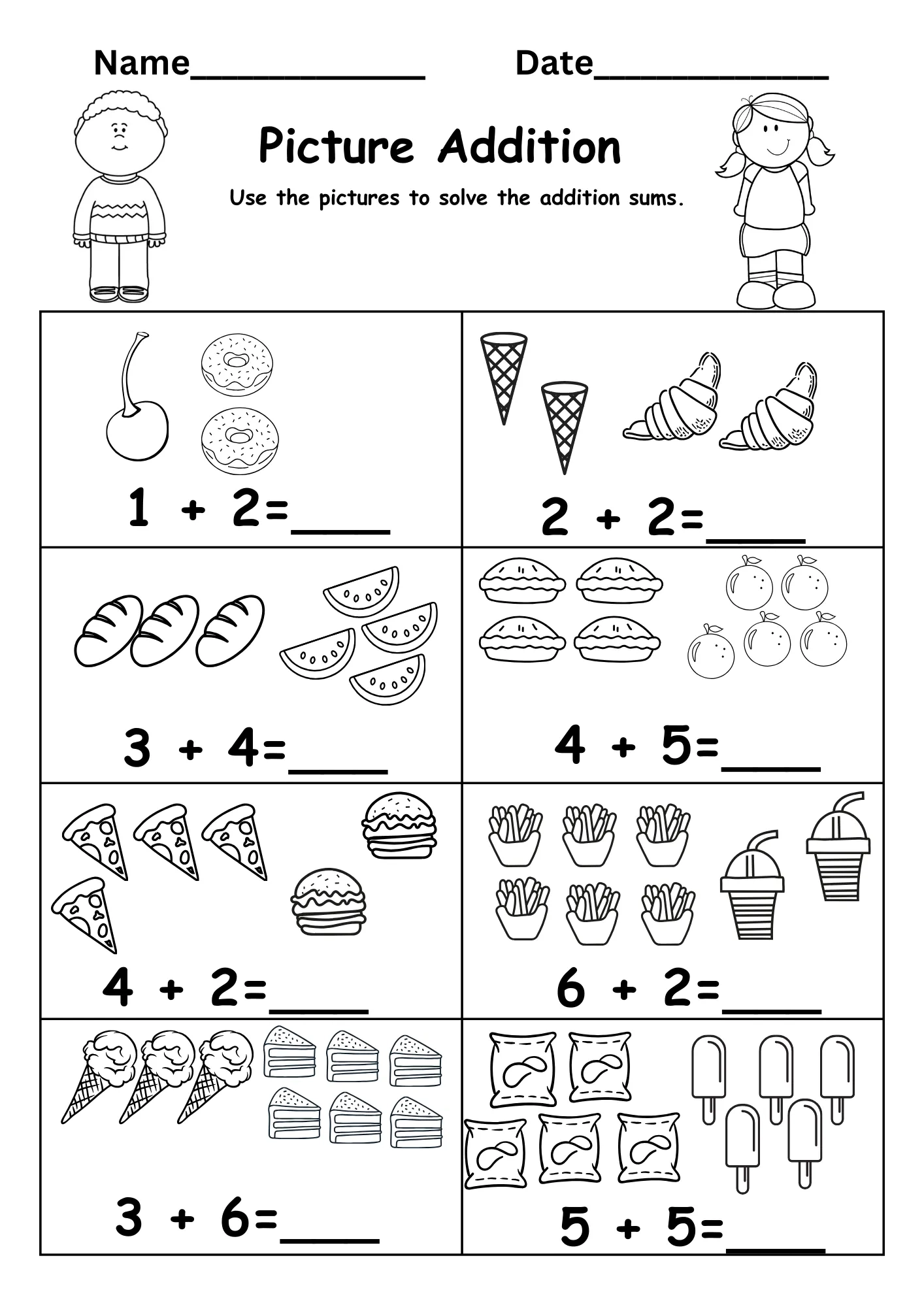 Free Worksheets Kindergarten Addition