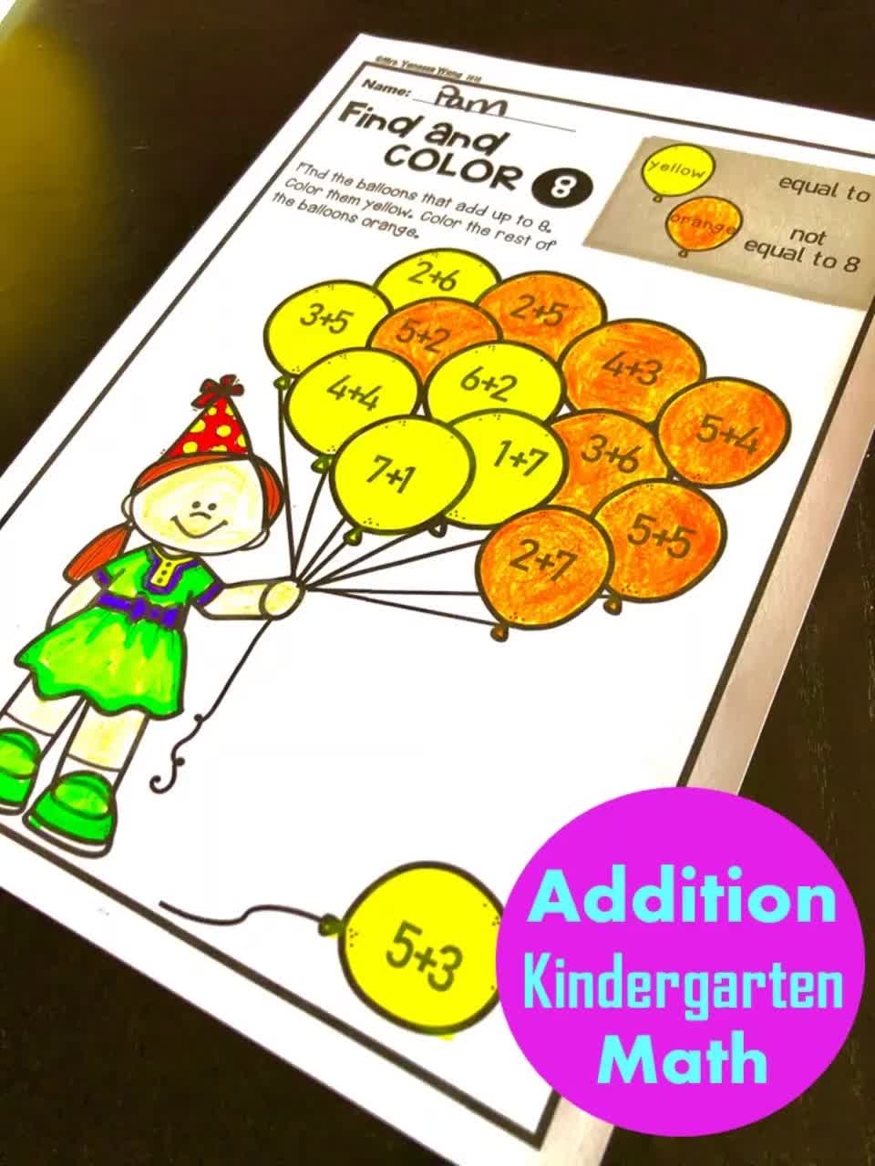 Math Facts Worksheets Kindergarten