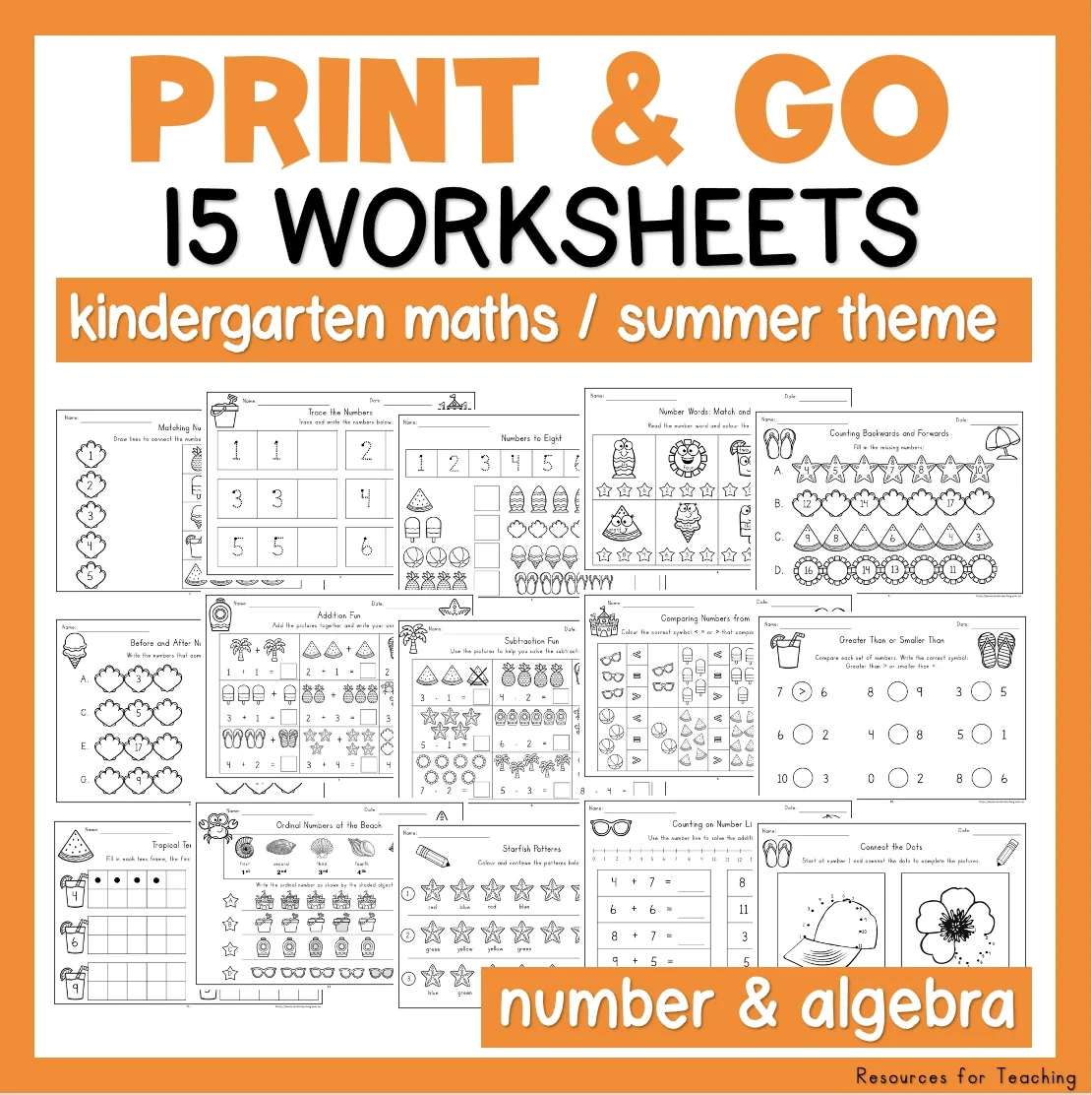 Kindergarten No Prep Math Worksheets Resources For Teaching Australia