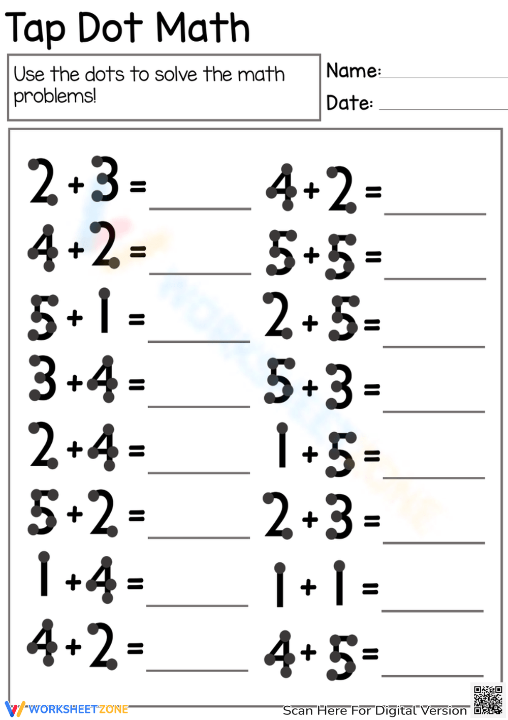 Kindergarten Touch Math Worksheets 2025