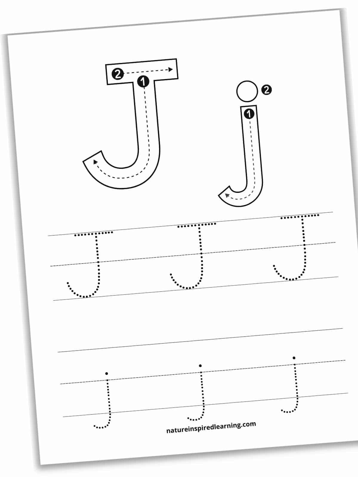 Letter J Tracing Worksheets Free Nature Inspired Learning