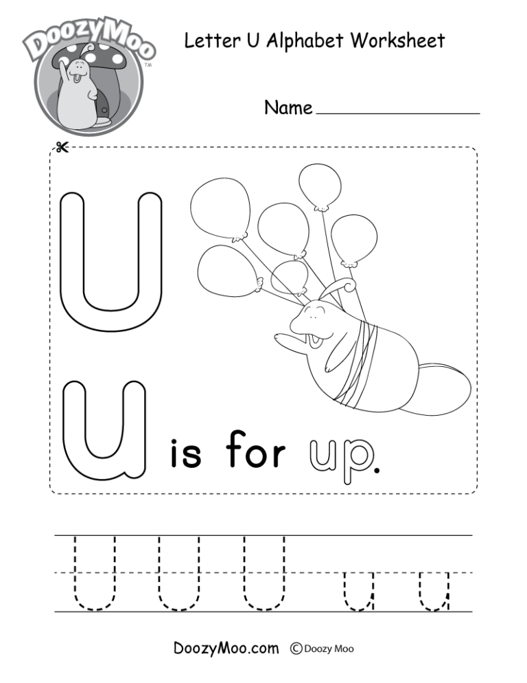 Letter U Alphabet Activity Worksheet Doozy Moo