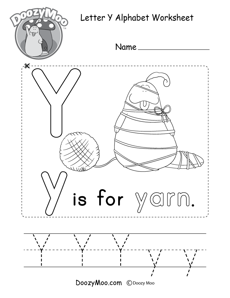 Letter Y Preschool Worksheet