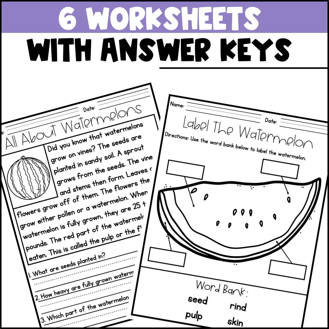 Life Cycle Of A Watermelon Activities Worksheets Watermelon Life Cycle