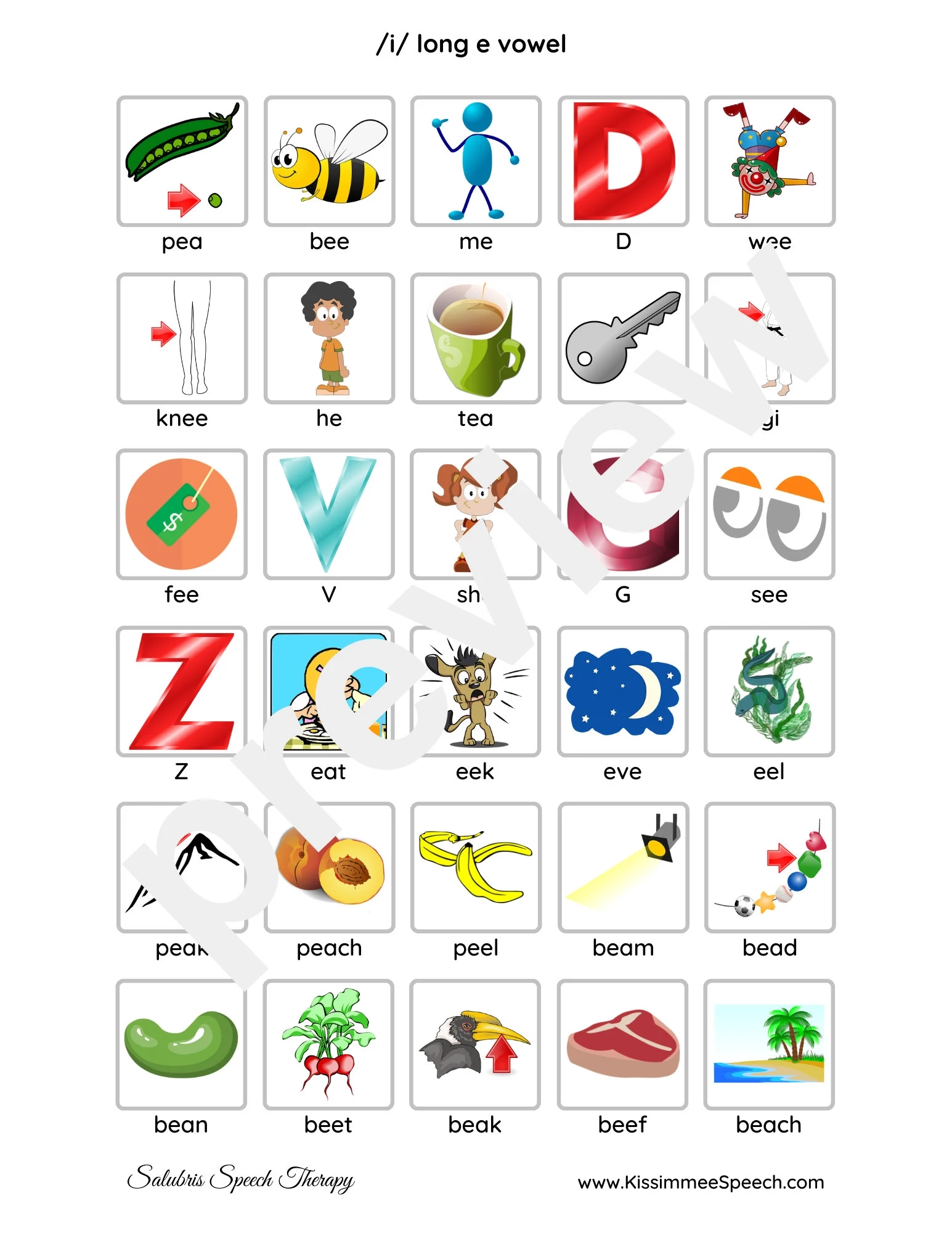 Preschool Speech Therapy Worksheets