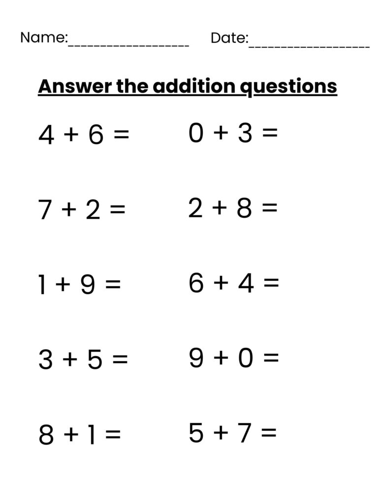 Math Worksheets Autism Addition Practice Made By Teachers