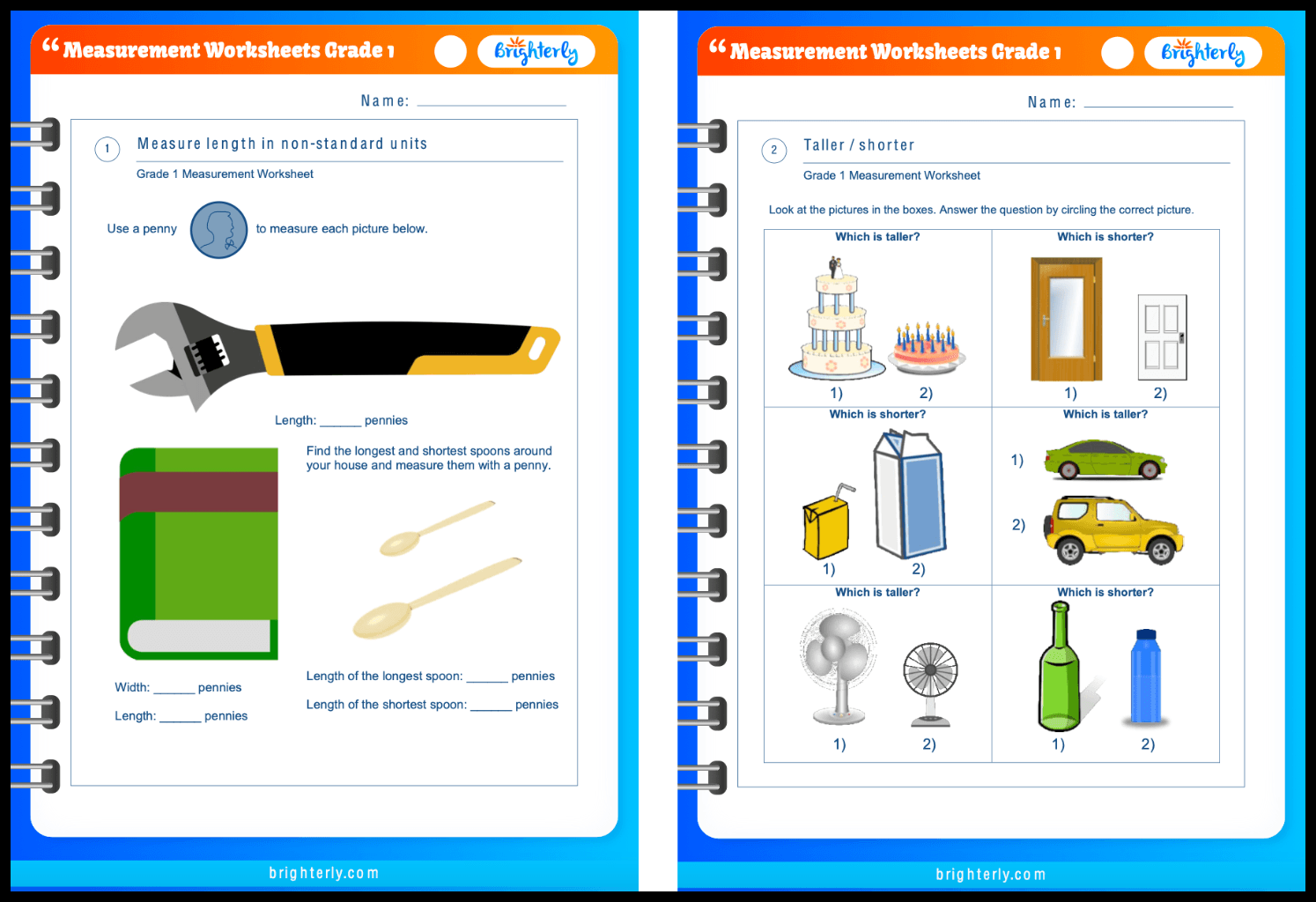 Free Measurement Worksheets For 1st Grade