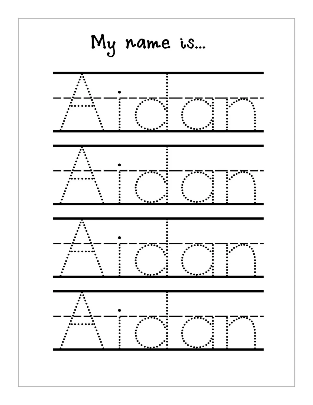 Name Practice Worksheets Preschool