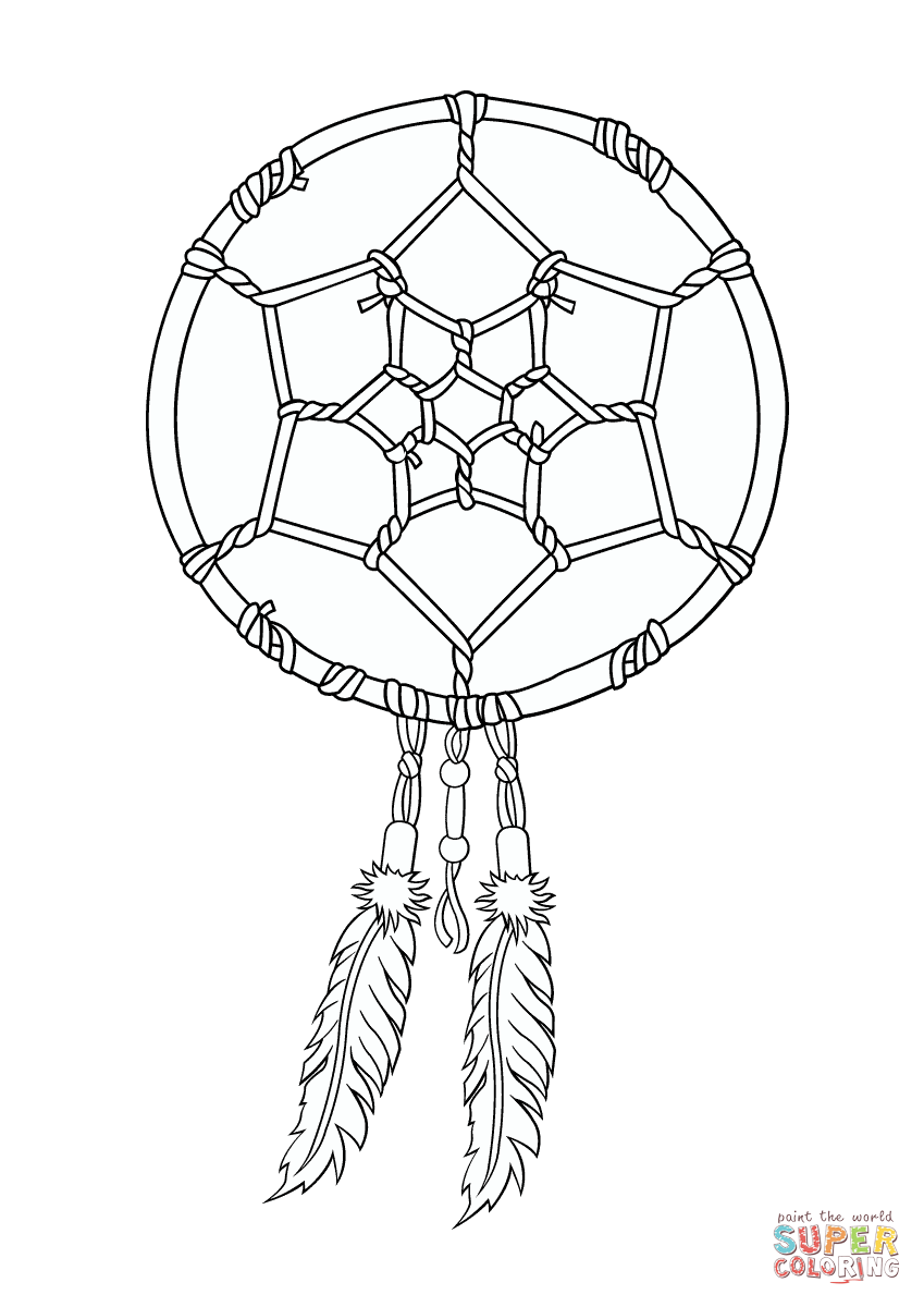 Native American Dreamcatcher Coloring Page Free Printable