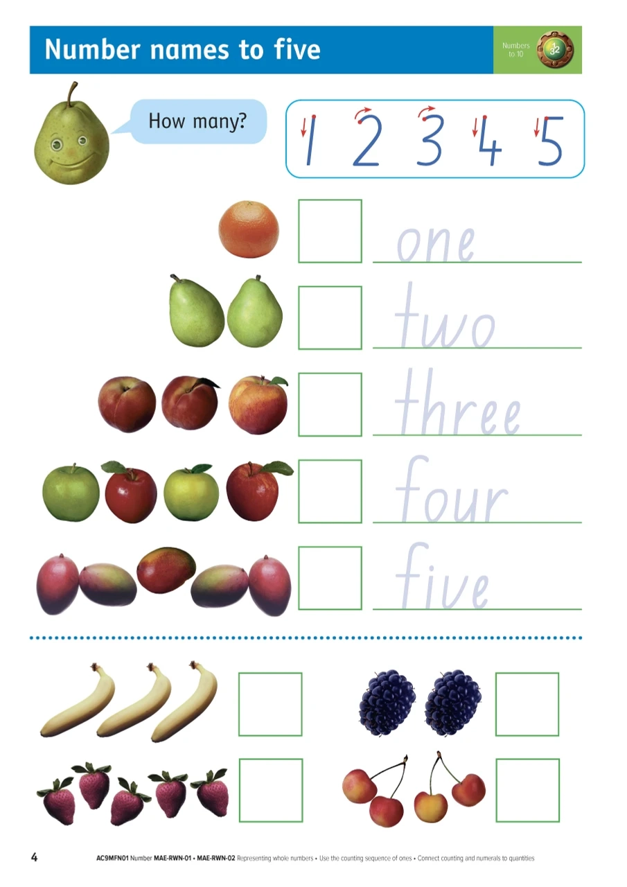 Kindergarten Nsw Maths Worksheets