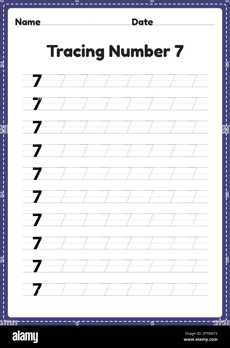 Printable Number 7 Worksheets For Prekinder
