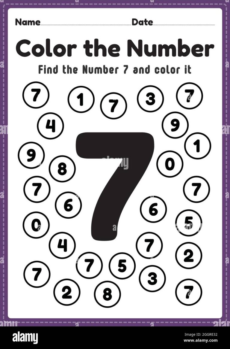 Number 7 Worksheet Hi res Stock Photography And Images Alamy