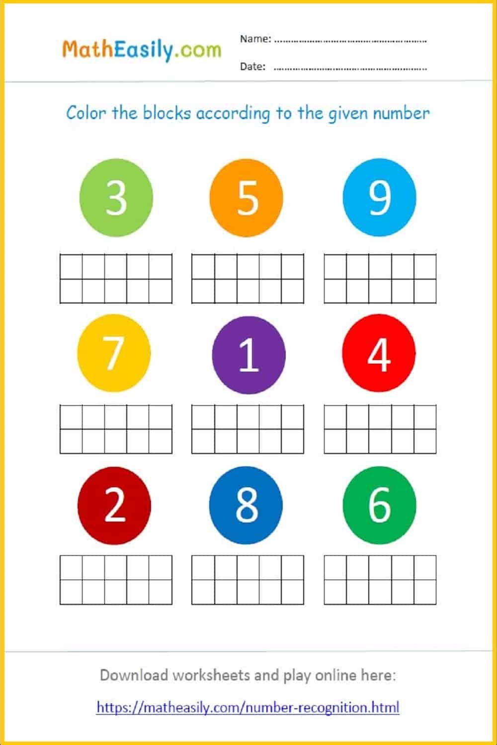 Number Recognition Printables For Preschoolers