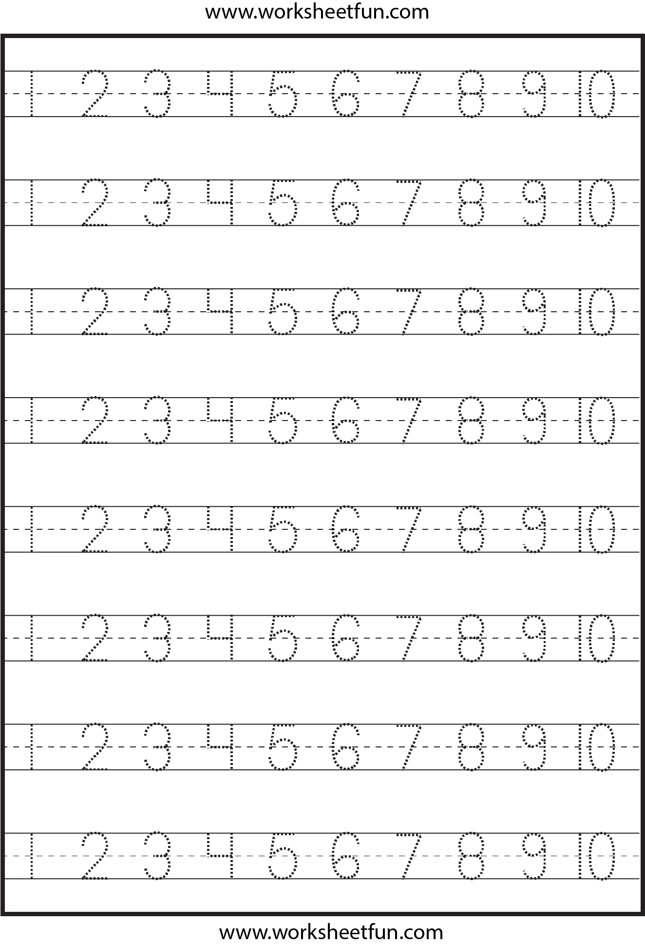 Number Tracing 1 10 Worksheet FREE Printable Worksheets Worksheetfun