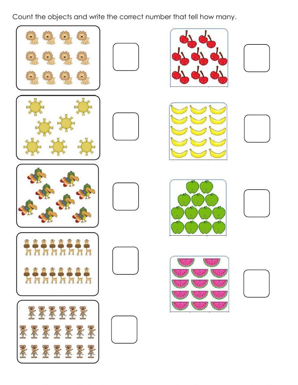 Numbers 1 20 Activity For Kindergarten Worksheets Library