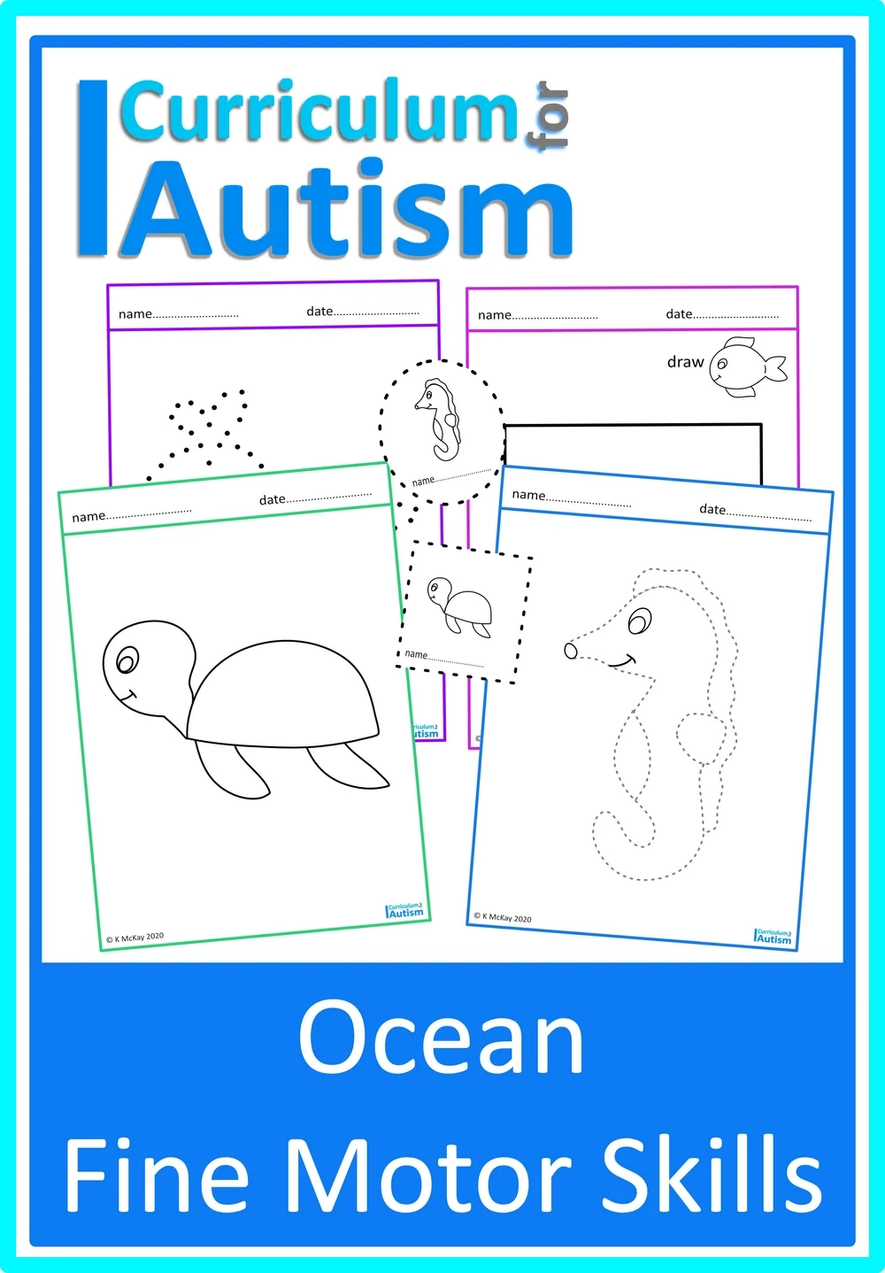 Ocean Theme Fine Motor Skill Worksheets Autism Special Education Curriculum For Autism