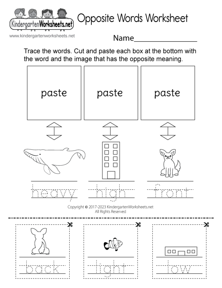 Opposite Words Worksheet Free Printable Digital U0026 PDF