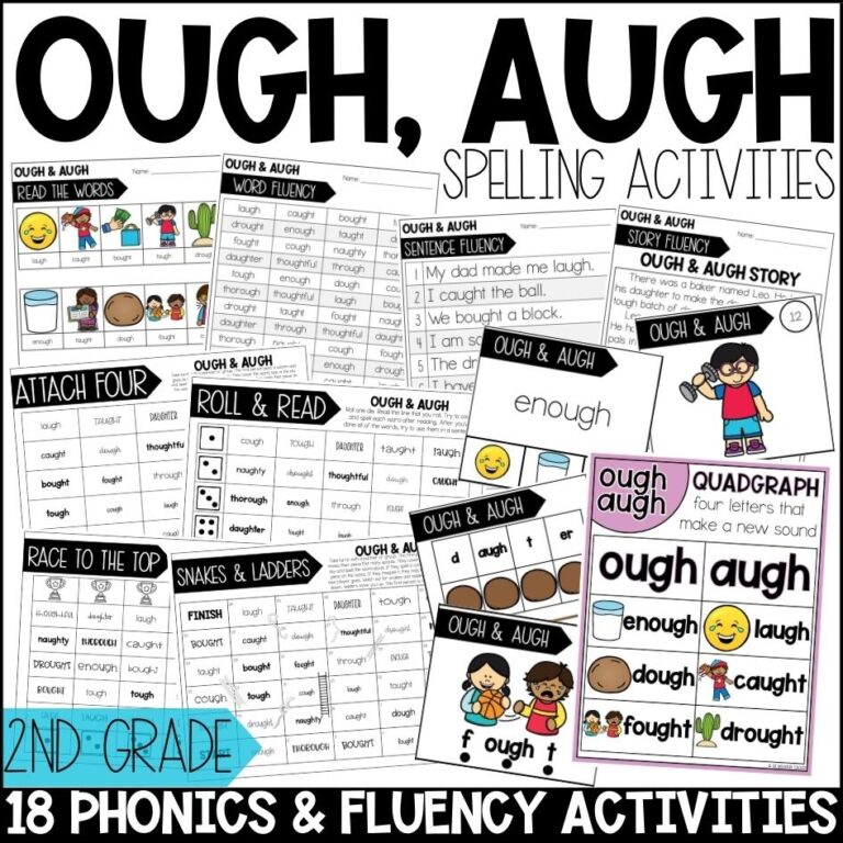 Ough And Augh Worksheets Activities Games For 2nd Grade Phonics Or Spelling The Mountain Teacher